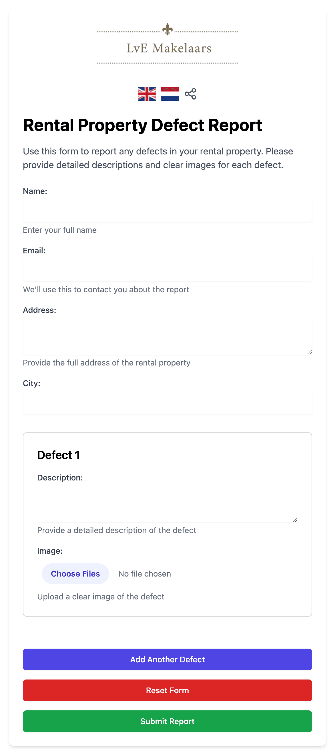 AI powered Rental property defect process implementation